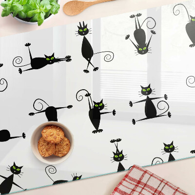 Tabla de cortar Gatos negros con ojos verdes
