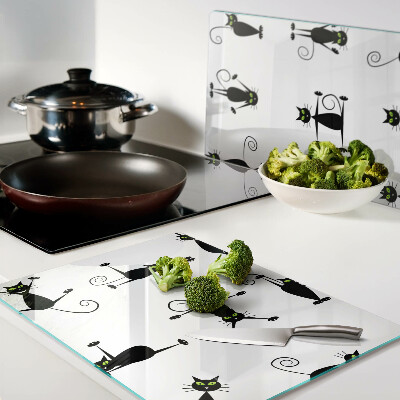 Tabla de cortar Gatos negros con ojos verdes