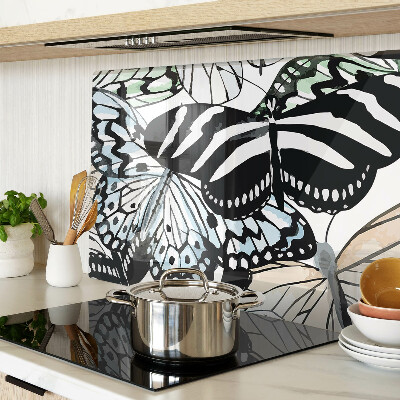 Tabla de cortar de cristal Motivo de mariposa en varios colores.