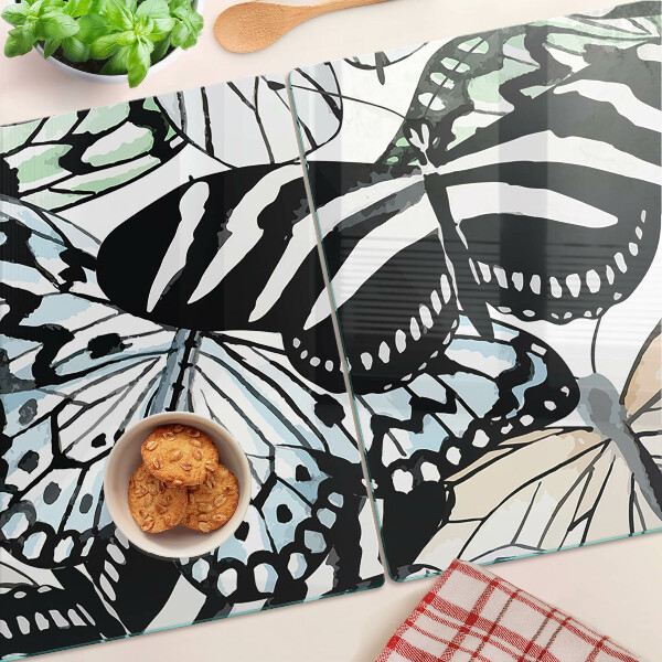 Szklana deska do krojenia Motyw motyli w różnych kolorach