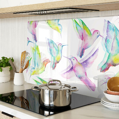 Tabla para cortar Colibríes en estilo acuarela