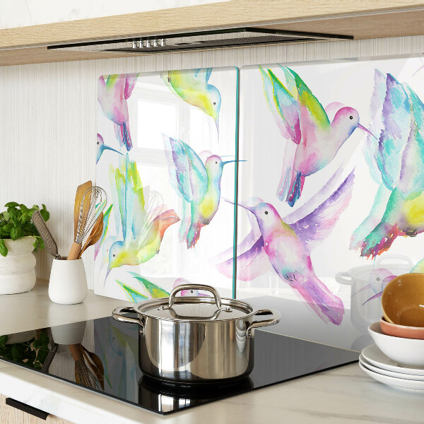 Tabla para cortar Colibríes en estilo acuarela