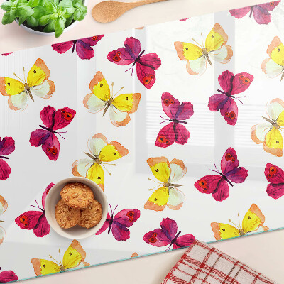 Tabla de cortar Motivo de mariposa en colores primaverales