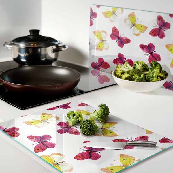 Tabla de cortar Motivo de mariposa en colores primaverales