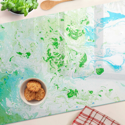 Tabla de cocina Remolinos abstractos en verde y azul