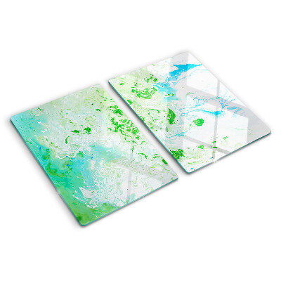 Tabla de cocina Remolinos abstractos en verde y azul