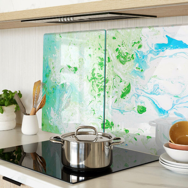 Tabla de cocina Remolinos abstractos en verde y azul