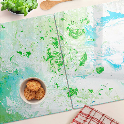Tabla de cocina Remolinos abstractos en verde y azul