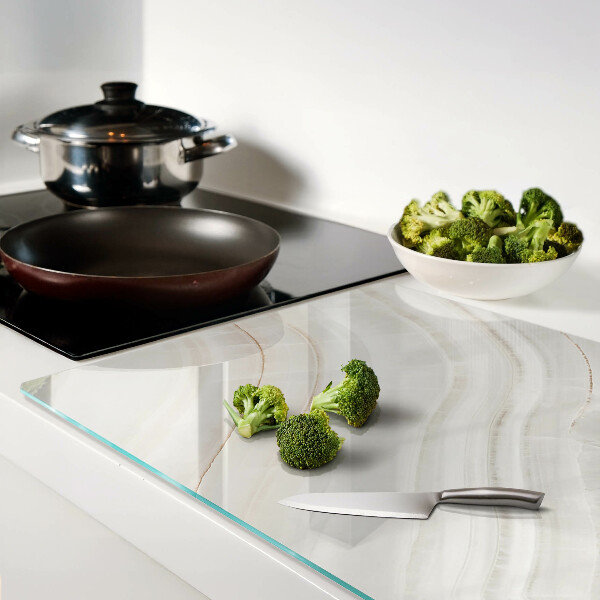 Tabla de cortar de cristal Mármol con hilos de oro