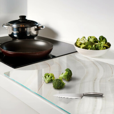 Tabla de cortar de cristal Mármol con hilos de oro