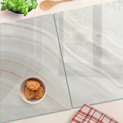 Tabla de cortar de cristal Mármol con hilos de oro