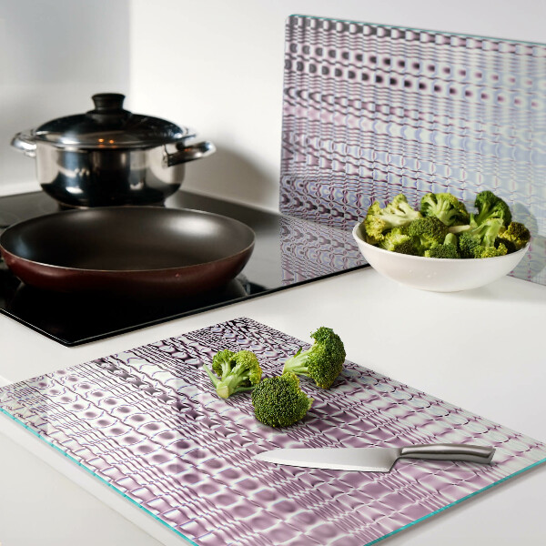 Tabla de cortar de cristal Ondas en tonos rosa