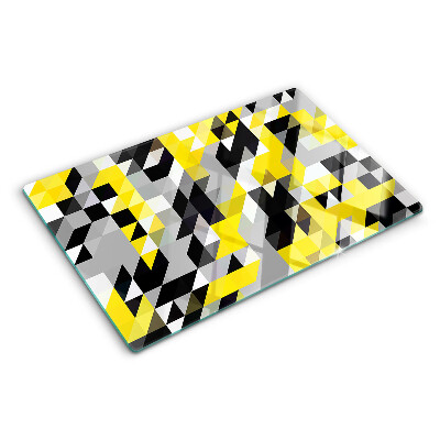 Szklana deska kuchenna Geometria w odcieniach żółtego i czarnego