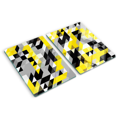 Tabla de cortar Geometría en tonos amarillos y negros.