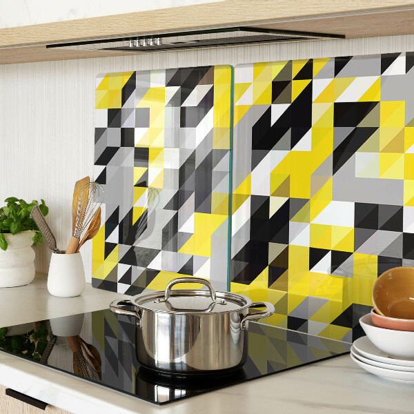 Szklana deska kuchenna Geometria w odcieniach żółtego i czarnego