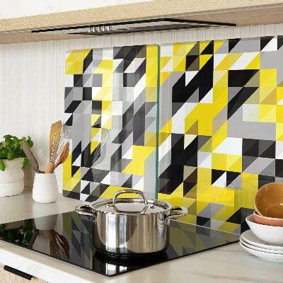 Tabla de cortar Geometría en tonos amarillos y negros.