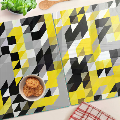 Tabla de cortar Geometría en tonos amarillos y negros.