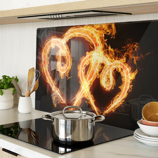 Deska kuchenna szklana Płonące serce