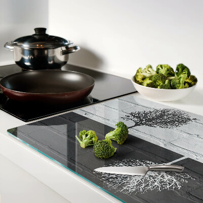 Szklana deska do krojenia Drzewo na tle cegieł