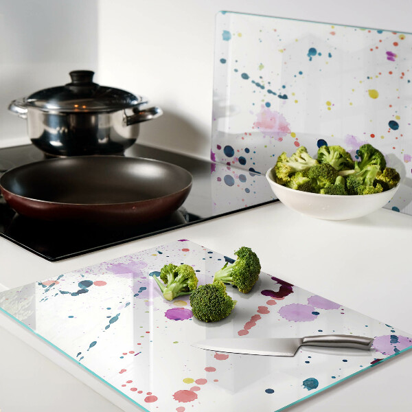 Tabla de cortar de cristal Salpicaduras de pintura de estilo abstracto