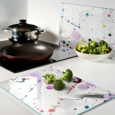 Tabla de cortar de cristal Salpicaduras de pintura de estilo abstracto