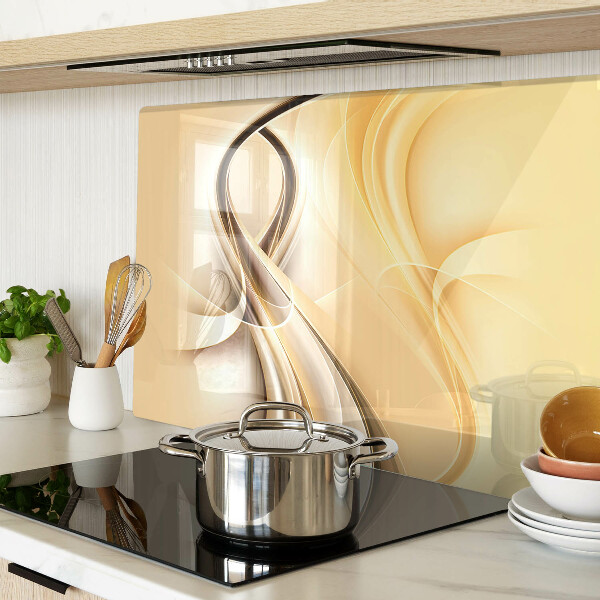 Szklana deska kuchenna Abstrakcyjne fale w odcieniach beżu
