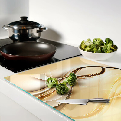 Szklana deska kuchenna Abstrakcyjne fale w odcieniach beżu