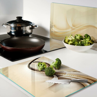 Tabla para cortar Ondas abstractas en tonos beige