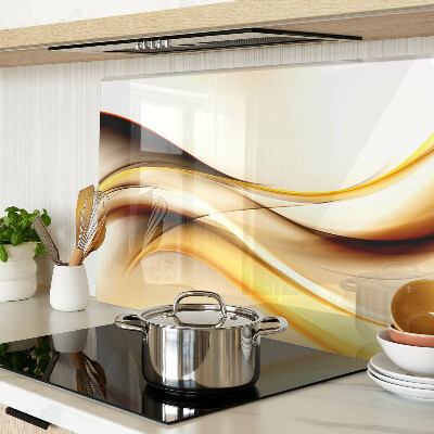 Tabla de cortar de cristal Ondas abstractas en tonos dorados