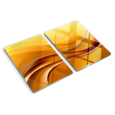 Deska kuchenna szklana Fale w odcieniach złota