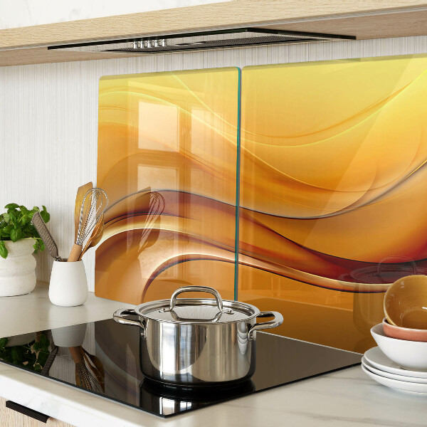 Deska kuchenna szklana Fale w odcieniach złota