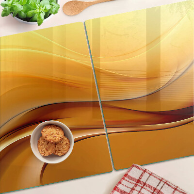 Deska kuchenna szklana Fale w odcieniach złota