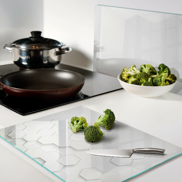 Tabla de cocina Hexágonos en tonos de gris