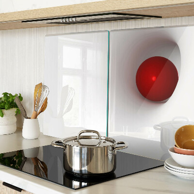 Tabla de cortar de cristal Círculo rojo sobre fondo transparente