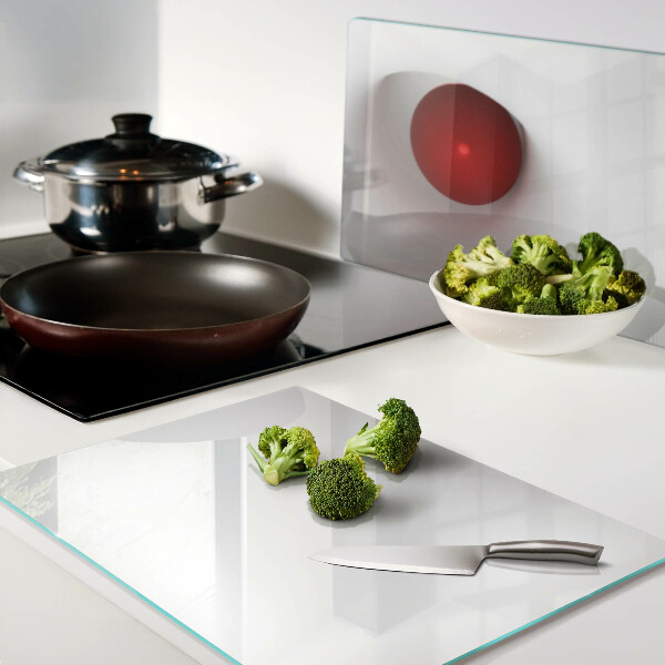 Szklana deska do krojenia Czerwony okrąg na przezroczystym tle