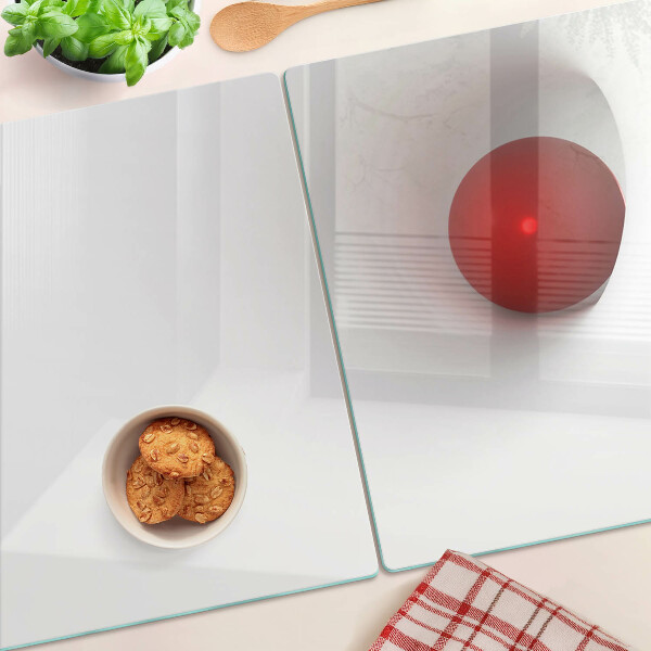 Tabla de cortar de cristal Círculo rojo sobre fondo transparente