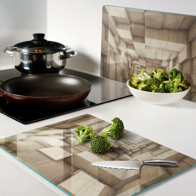 Szklana deska kuchenna Wnętrze drewnianego tunelu