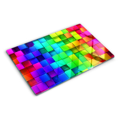Tabla de cocina Cuadrados de arcoíris en un mosaico