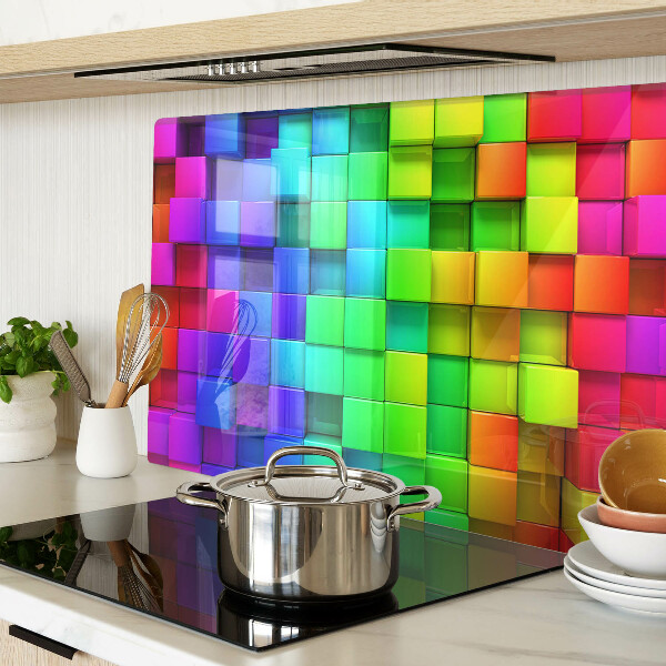Tabla de cocina Cuadrados de arcoíris en un mosaico