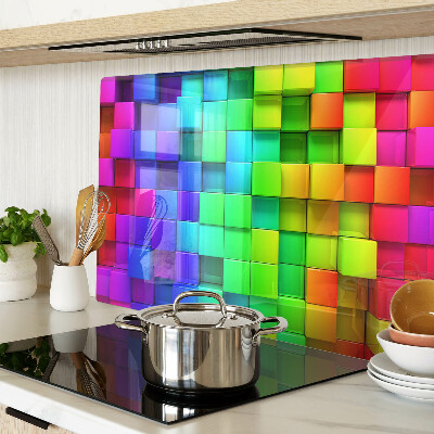 Tabla de cocina Cuadrados de arcoíris en un mosaico