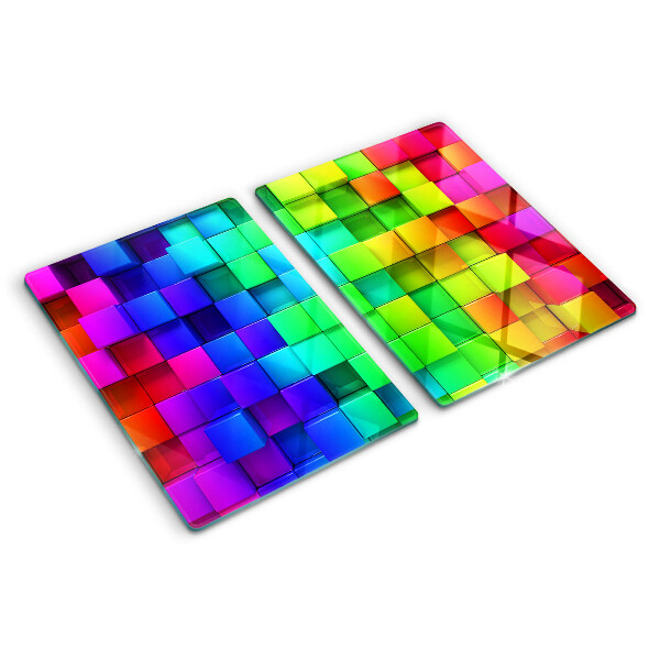 Tabla de cocina Cuadrados de arcoíris en un mosaico
