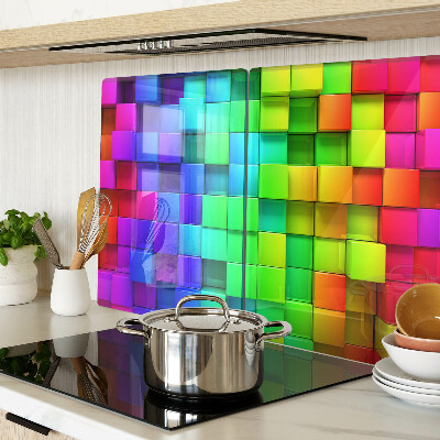 Tabla de cocina Cuadrados de arcoíris en un mosaico