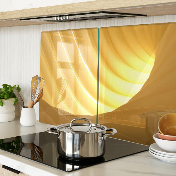 Deska kuchenna szklana Złote fale i okna