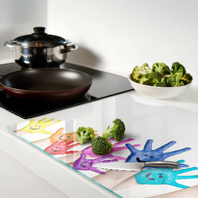 Tabla de cortar Manos sonrientes de colores