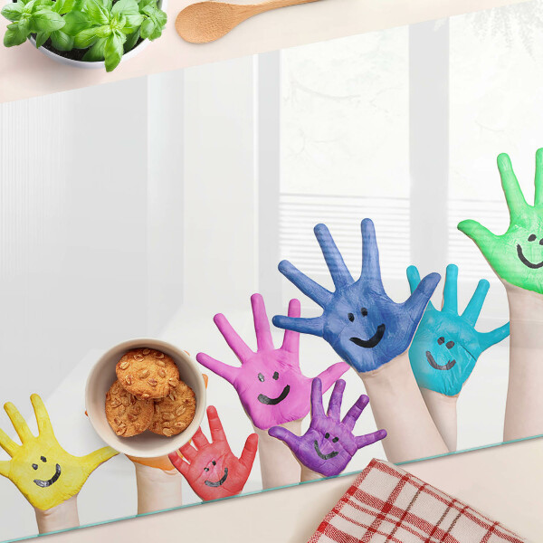 Tabla de cortar Manos sonrientes de colores