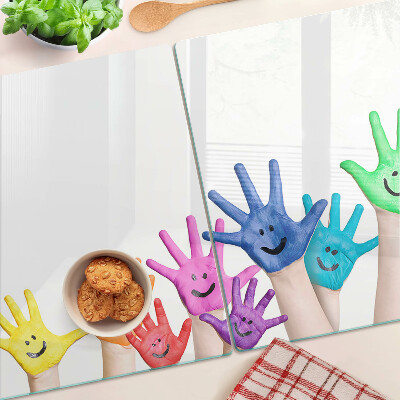 Tabla de cortar Manos sonrientes de colores