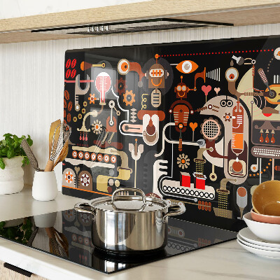 Tabla de cocina Patrones abstractos con motivos vegetales