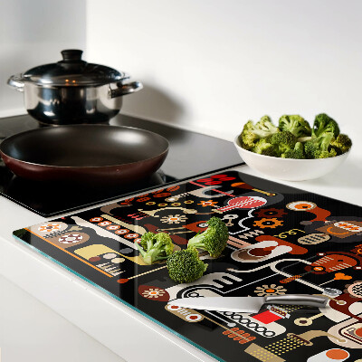 Tabla de cocina Patrones abstractos con motivos vegetales