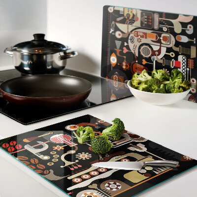 Tabla de cocina Patrones abstractos con motivos vegetales