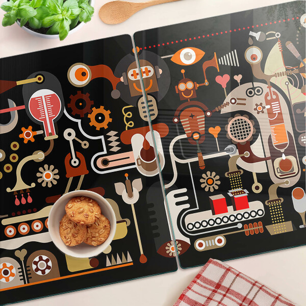 Szklana deska do krojenia Abstrakcyjne wzory z motywami roślinnymi